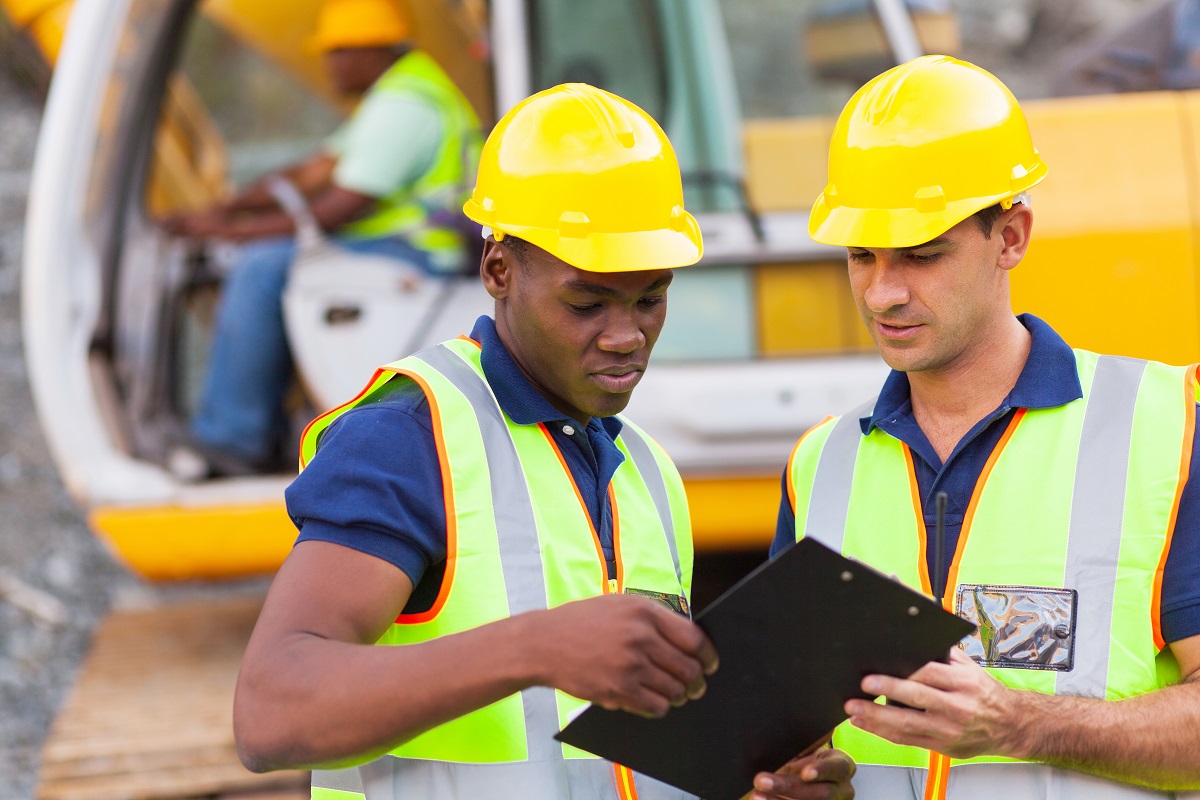 Two construction workers