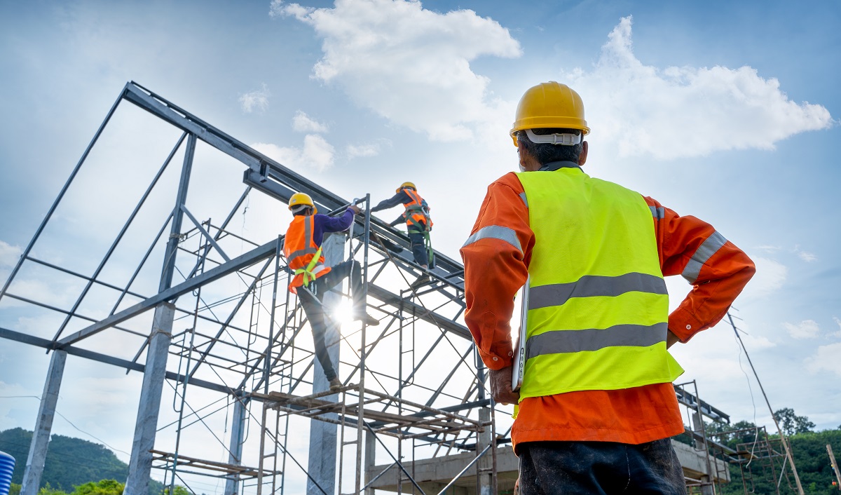 Construction site workers