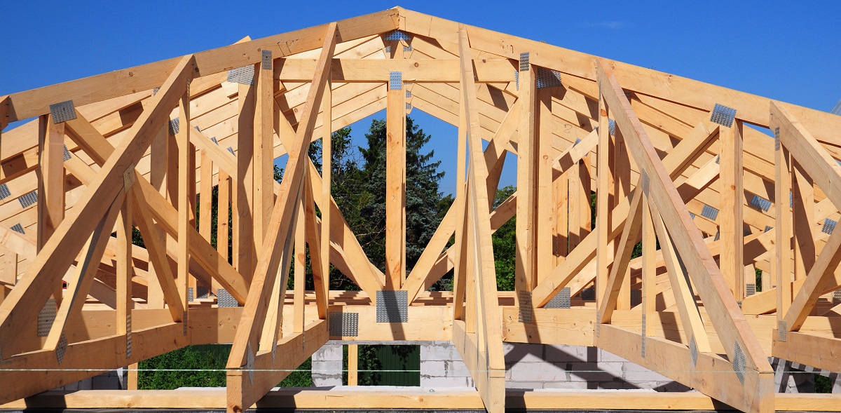 Wooden frames for a roof