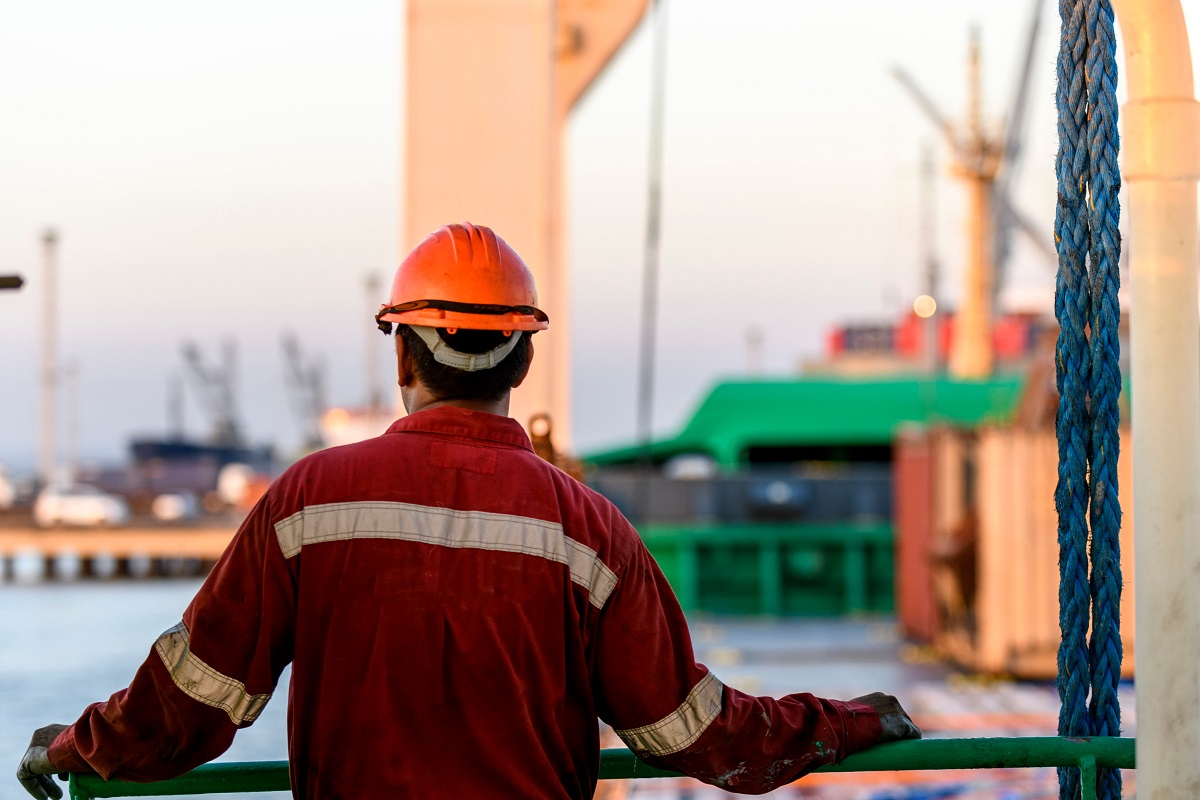 Worker on a marine vessel